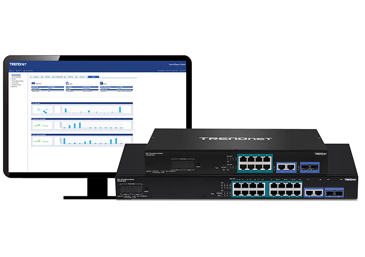 foto noticia TRENDnet presenta los primeros switchs de vigilancia inteligente conformes con ONVIF.